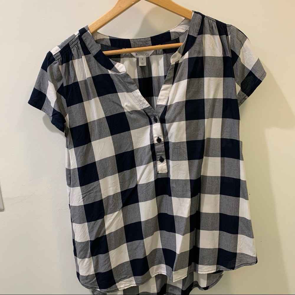 Black and white plaid Market & Spruce shirt